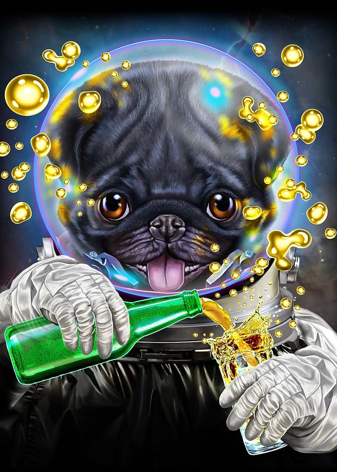Astronaut Black Pug