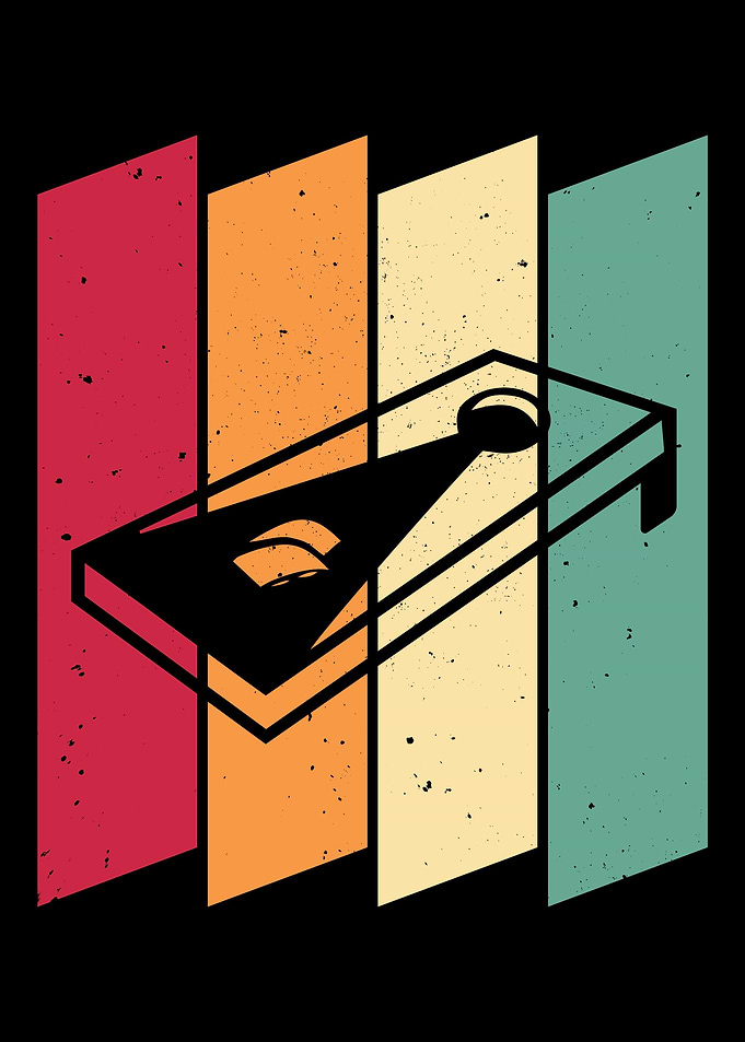 Retro Cornhole Player Team