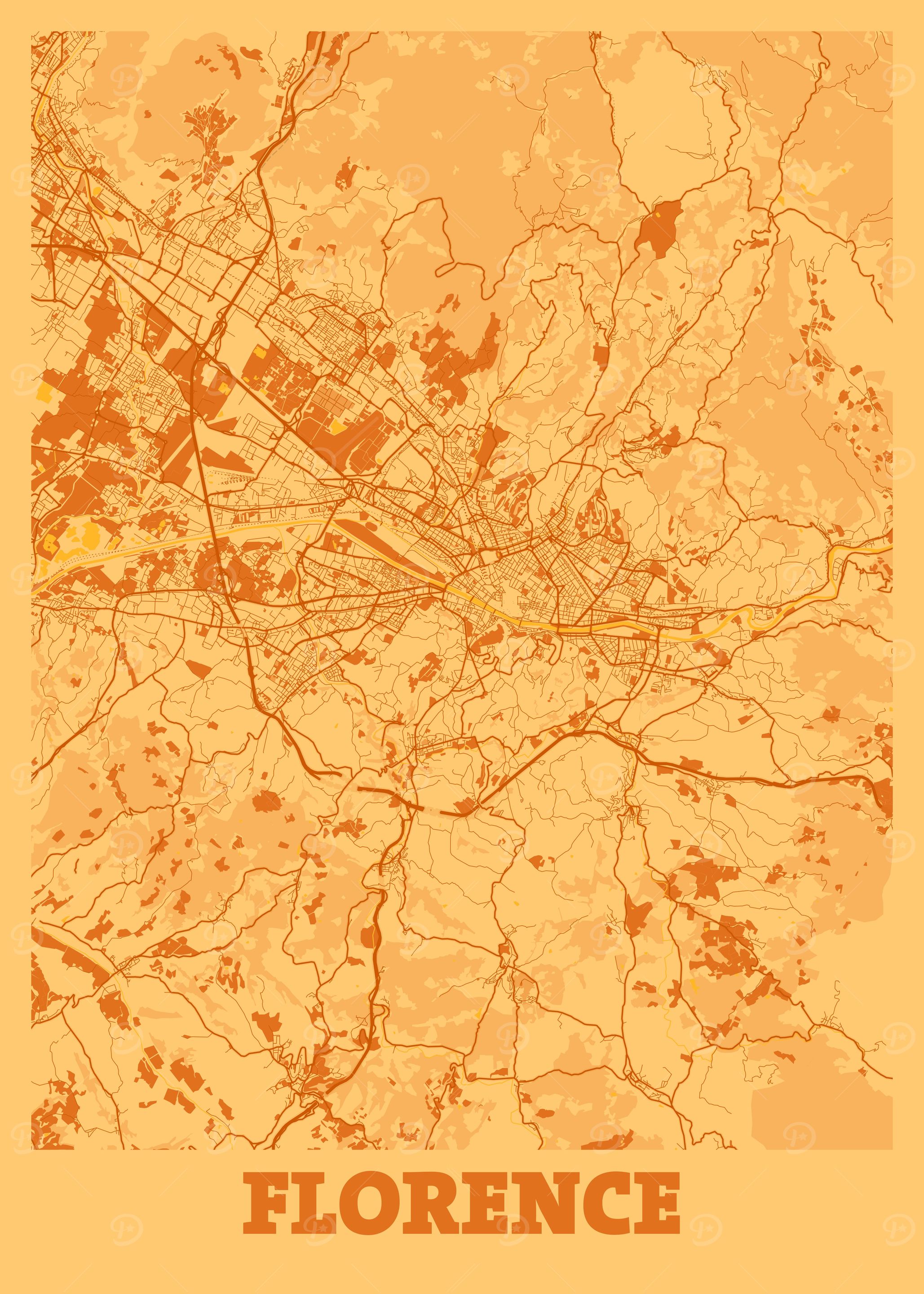Florence Sunset City Map