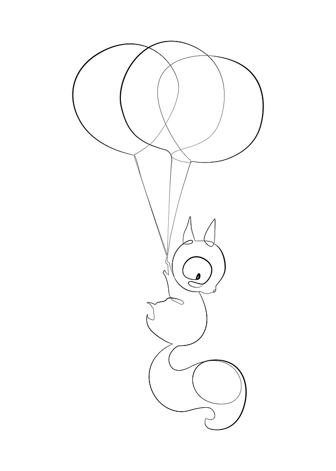Squirrel one line art