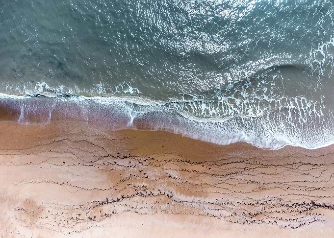 Top view wave