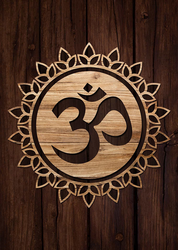 Ohm Symbol Wood Carving