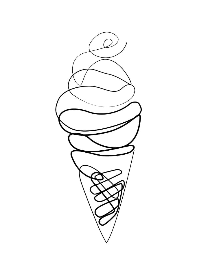 Ice Cream One line art