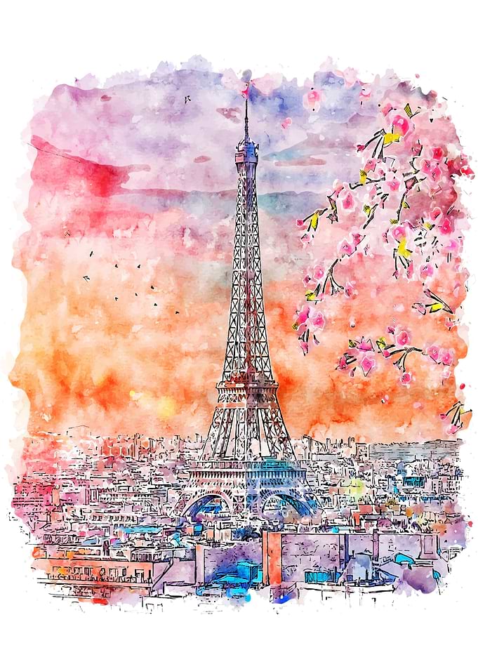 Sunset paris france
