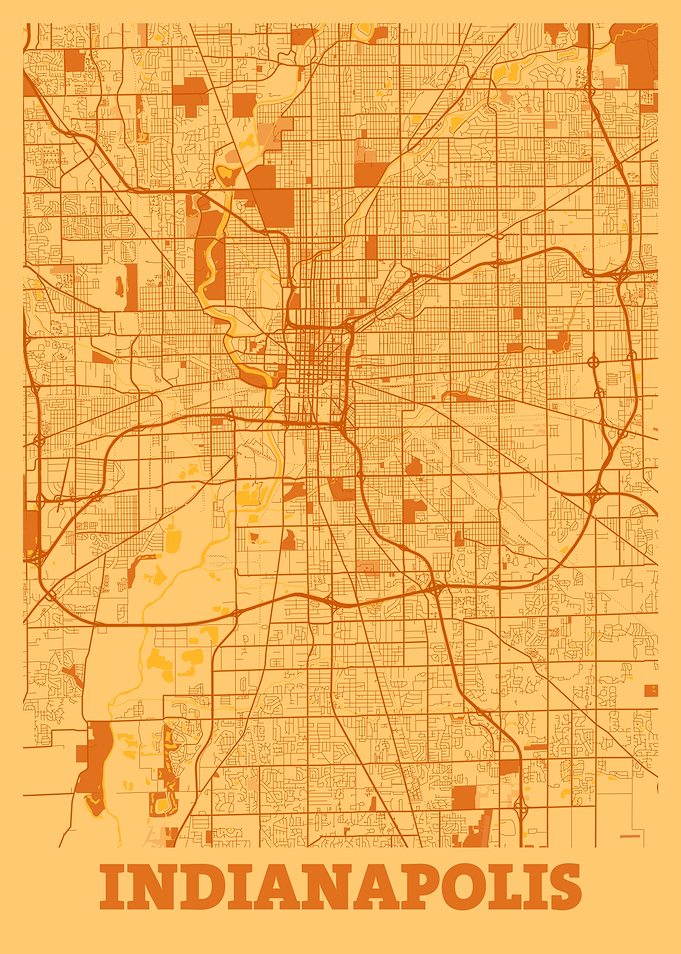Indianapolis Sunset Map