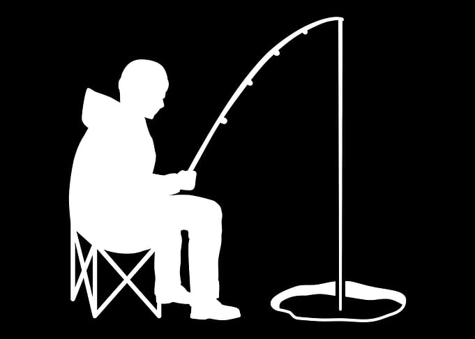 Ice Fisher Fishing