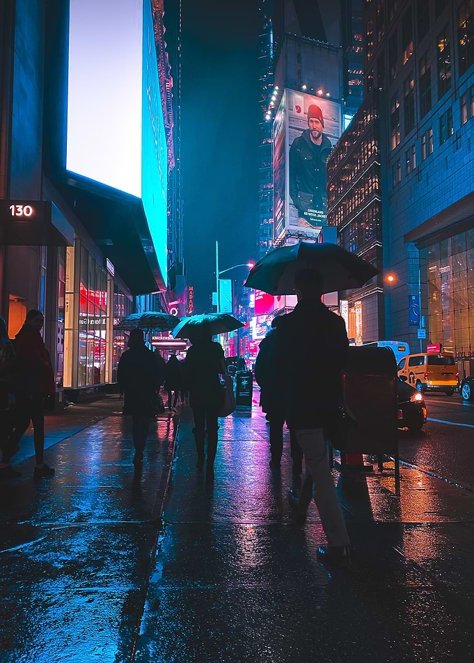 Umbrella season night