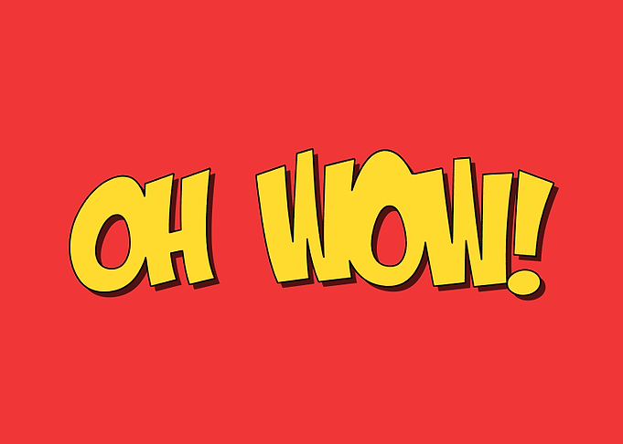 Comic text oh wow exclamat