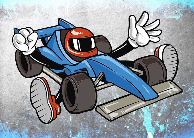 Racer guy with car
