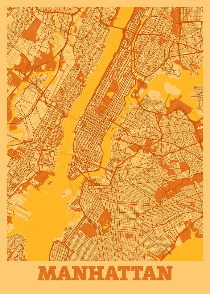Manhattan Sunset City Map
