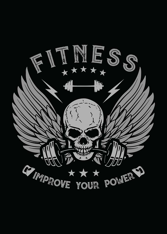 Fitness Skull and Barbells