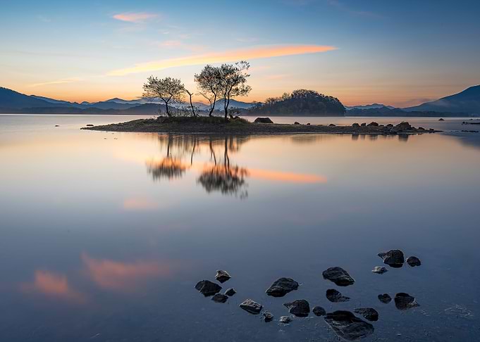 Sunrise Lake View in Japan