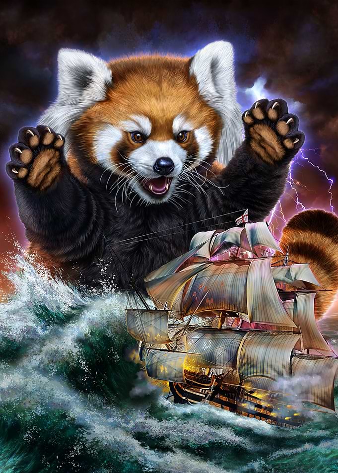 Monster Red Panda Kraken