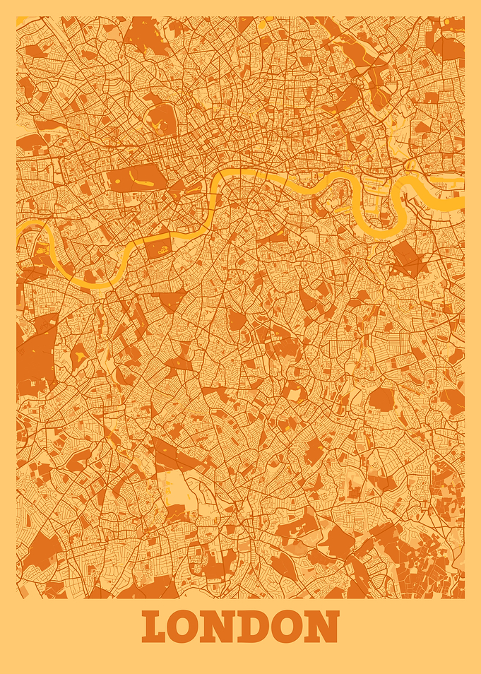 London Sunset City Map