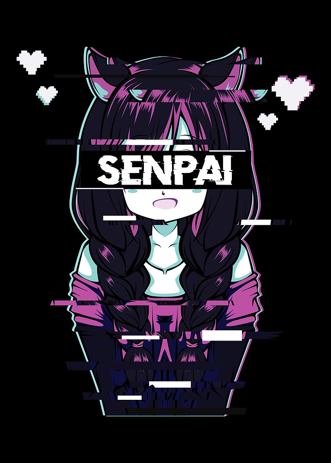 Japanese Anime Cat Senpai