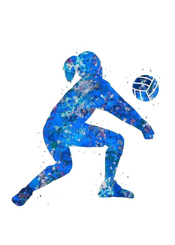 Volleyball girl blue art
