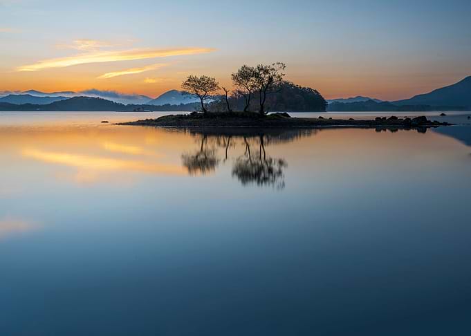 Sunrise Lake View in Japan