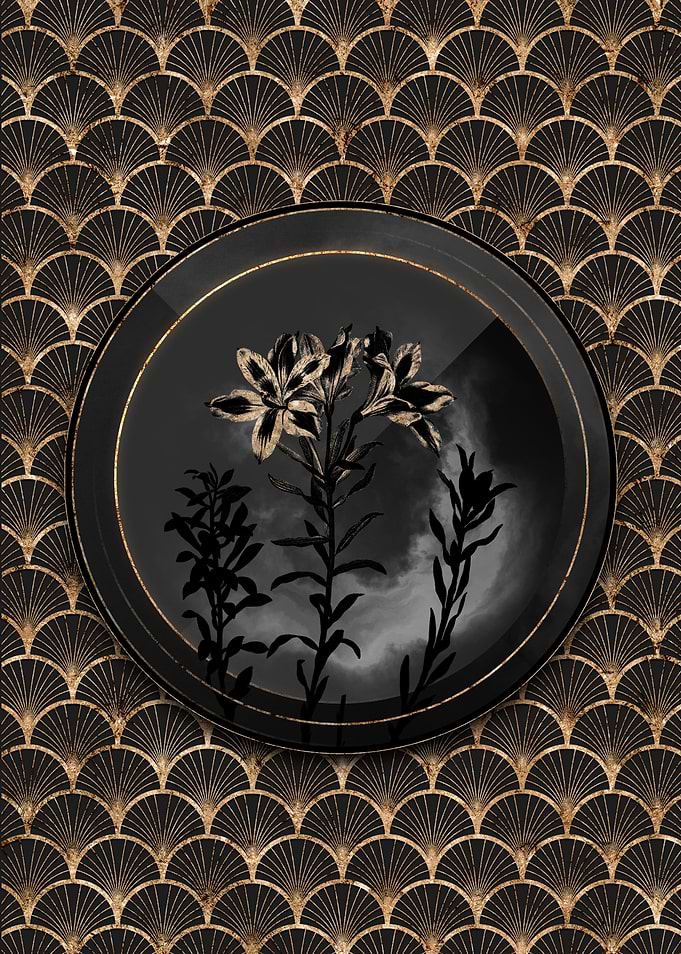 Shadowy Gold Art Deco Lily