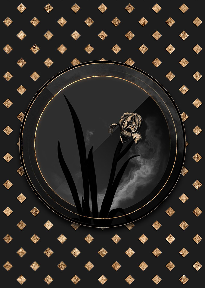 Shadowy Art Deco Iris