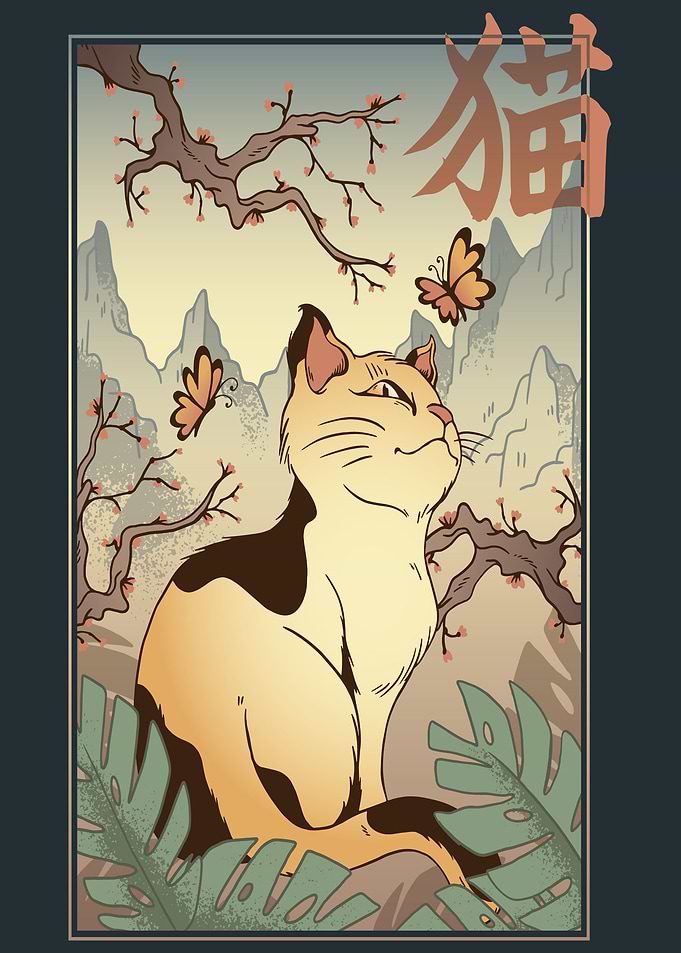 CUTE CAT JAPANESE STYLE