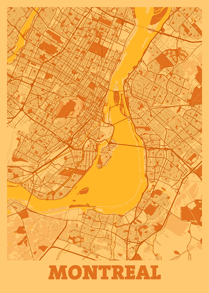 Montreal Sunset City Map
