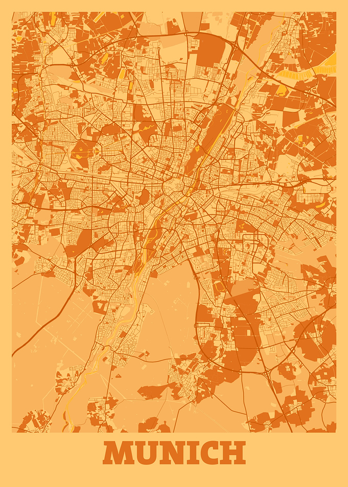 Munich Sunset City Map