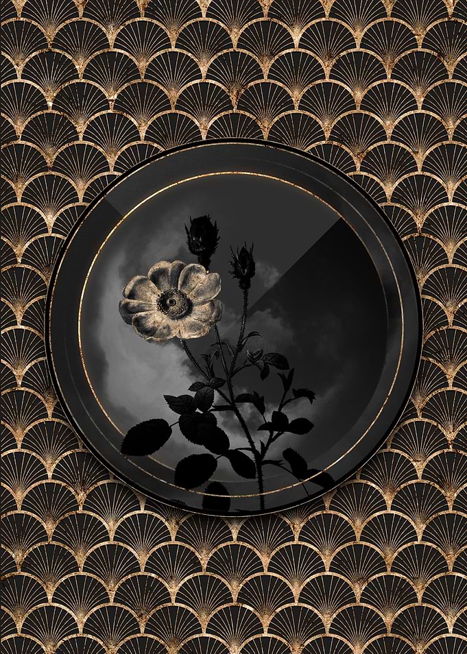 Shadowy Gold Rose Flowers