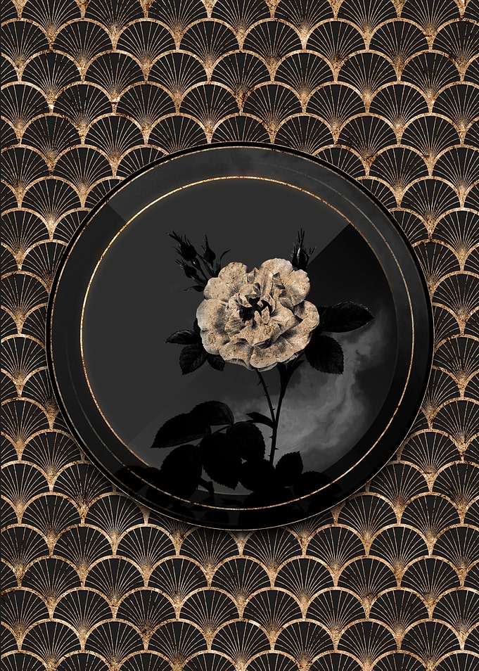 Black and Gold Shadow Rose