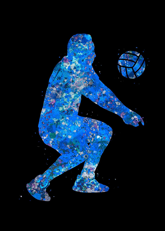 Volleyball player blue