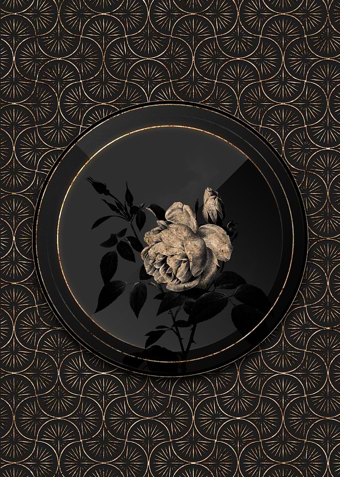 Art Deco Gold Shadowy Rose
