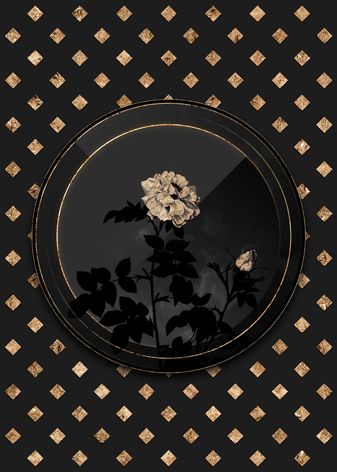 Art Deco Gold Shadowy Rose