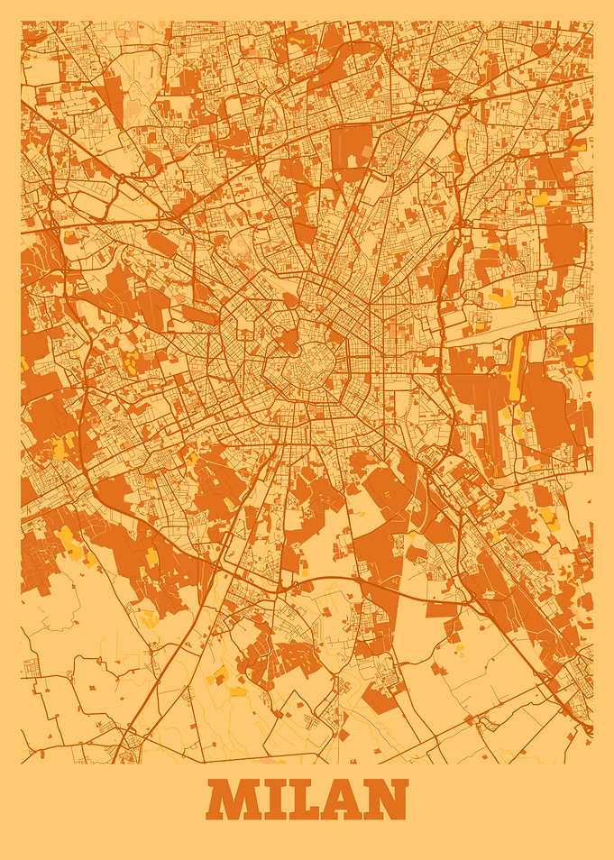 Milan Sunset City Map