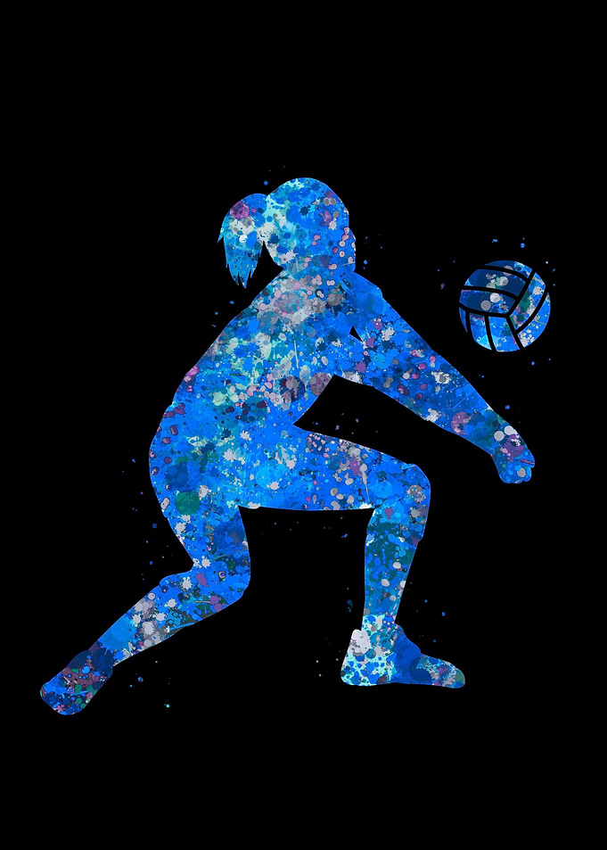 Volleyball girl blue art