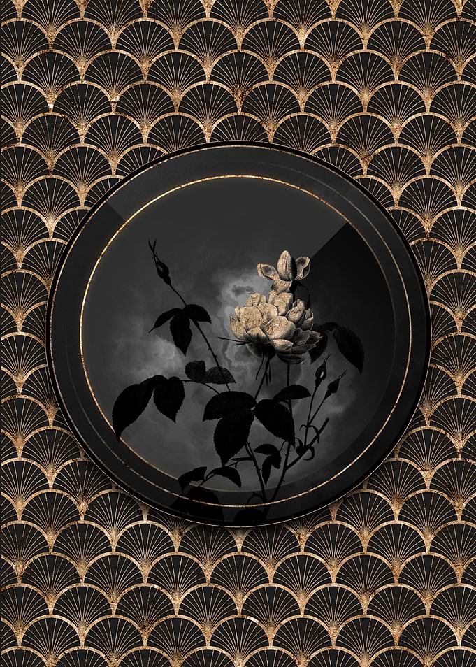 Black and Gold Bengal Rose