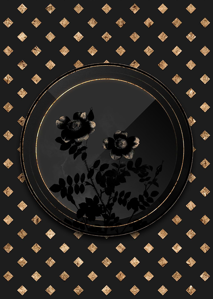 Shadowy Gold Rose Flowers