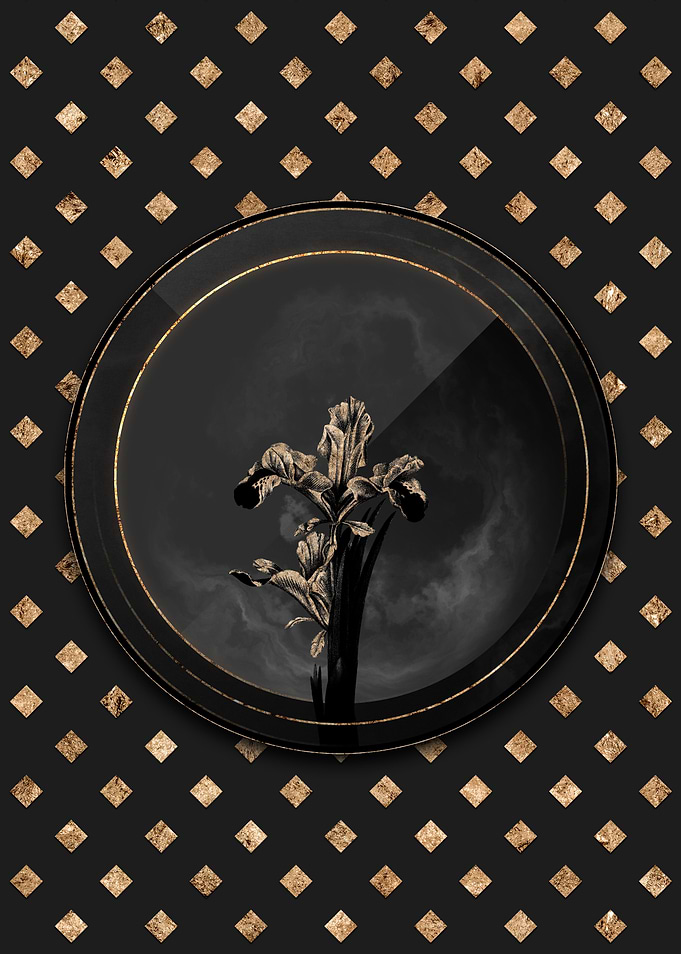 Shadowy Art Deco Gold Iris