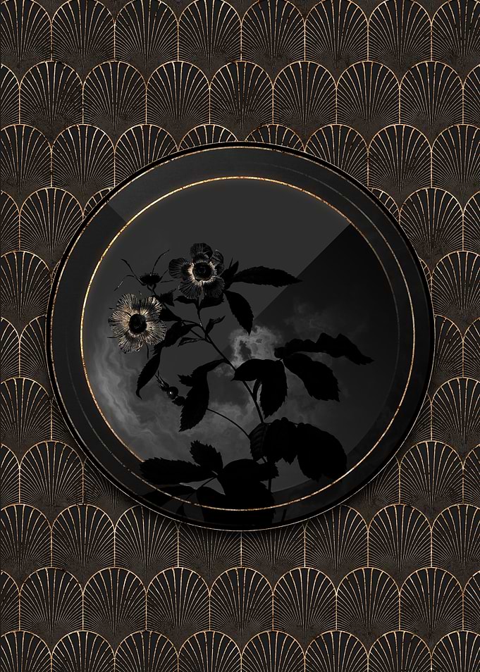 Shadow Black and Gold Rose