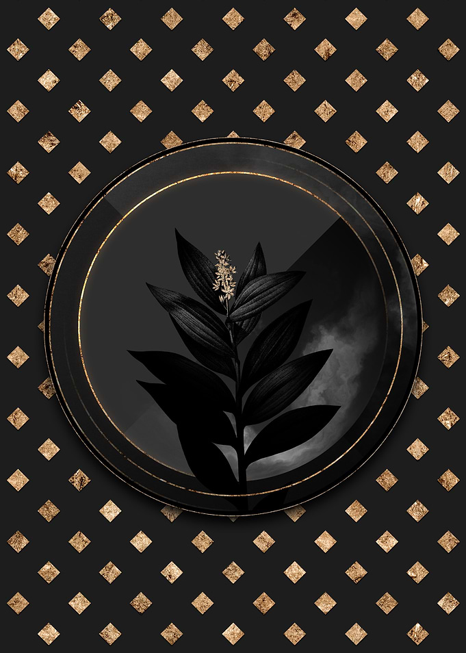 Black and Gold Florals