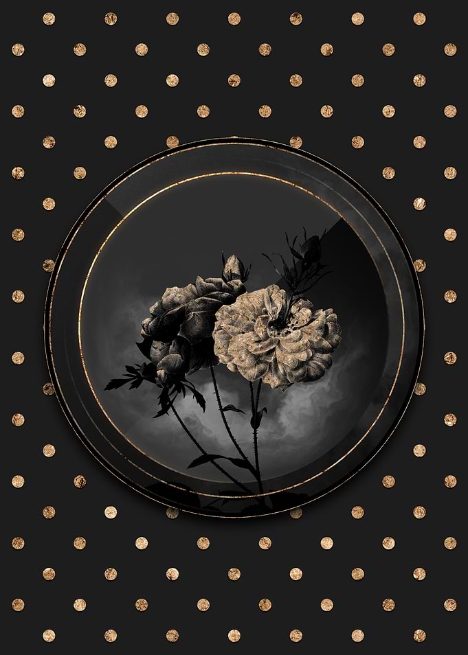 Art Deco Gold Shadowy Rose