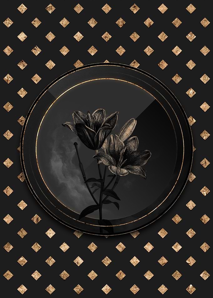 Black and Gold Lily Flower