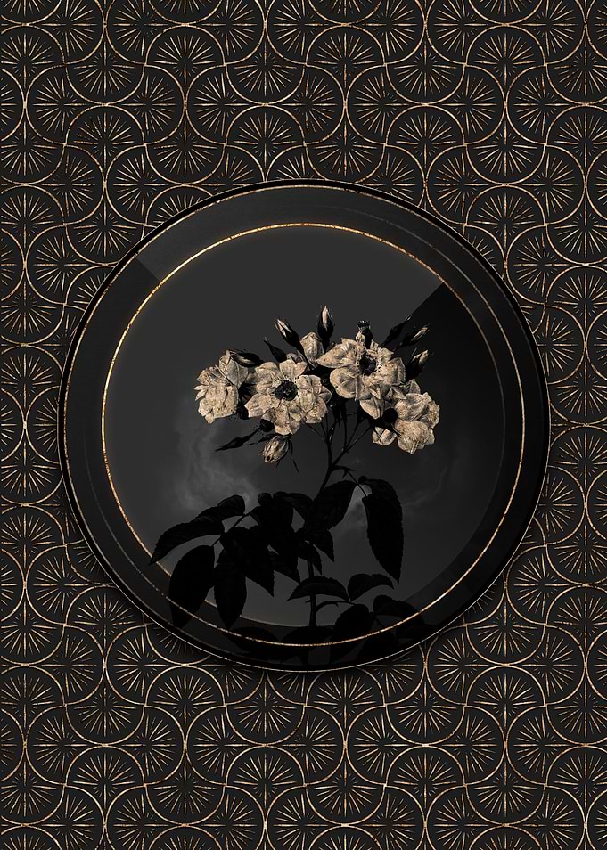 Art Deco Gold Shadowy Rose