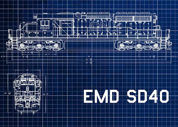 Blueprint of EMD SD40