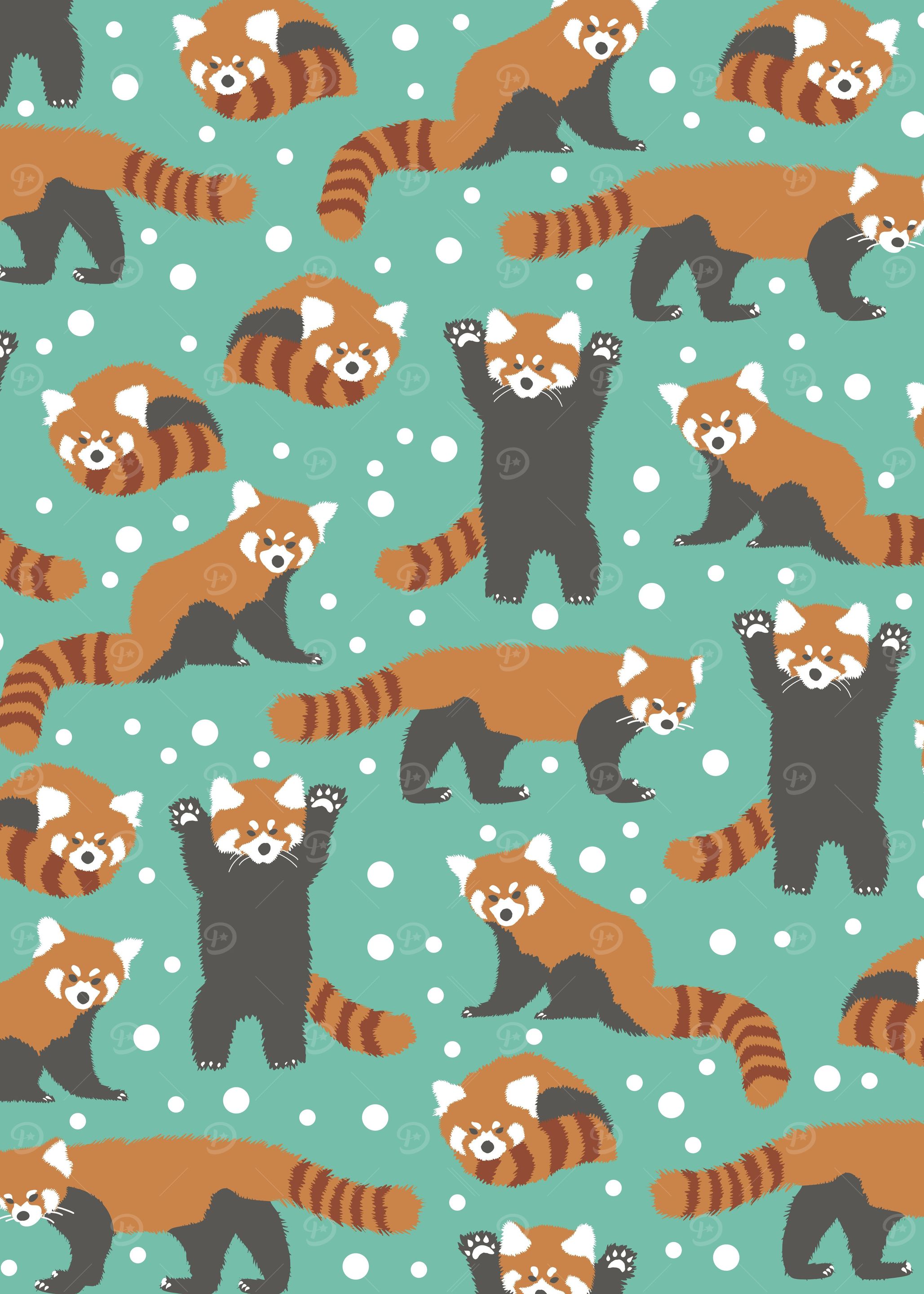Red panda pattern