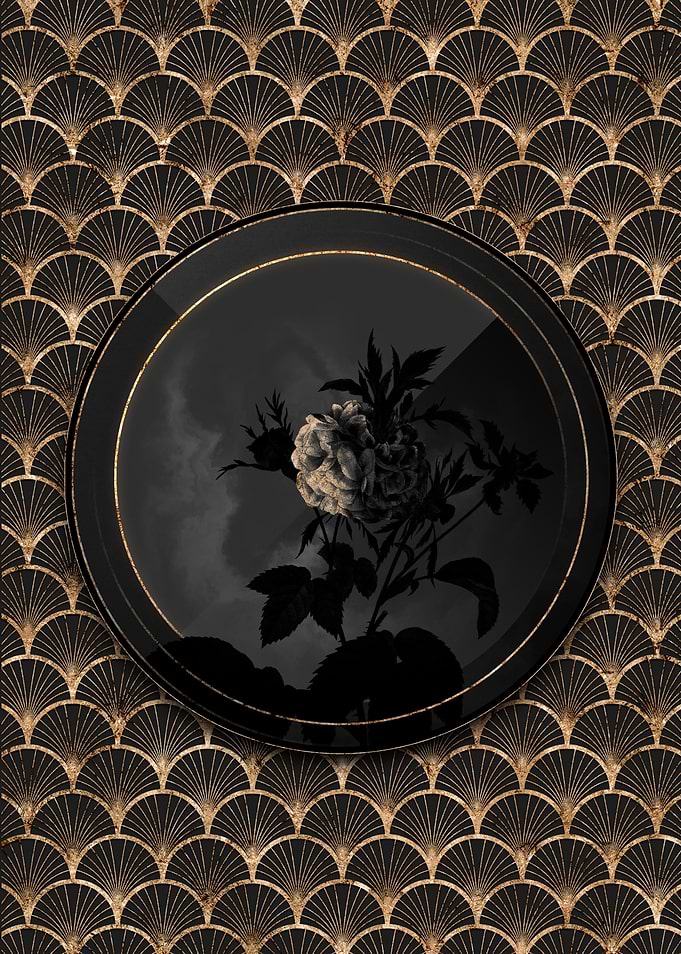 Shadow Black and Gold Rose