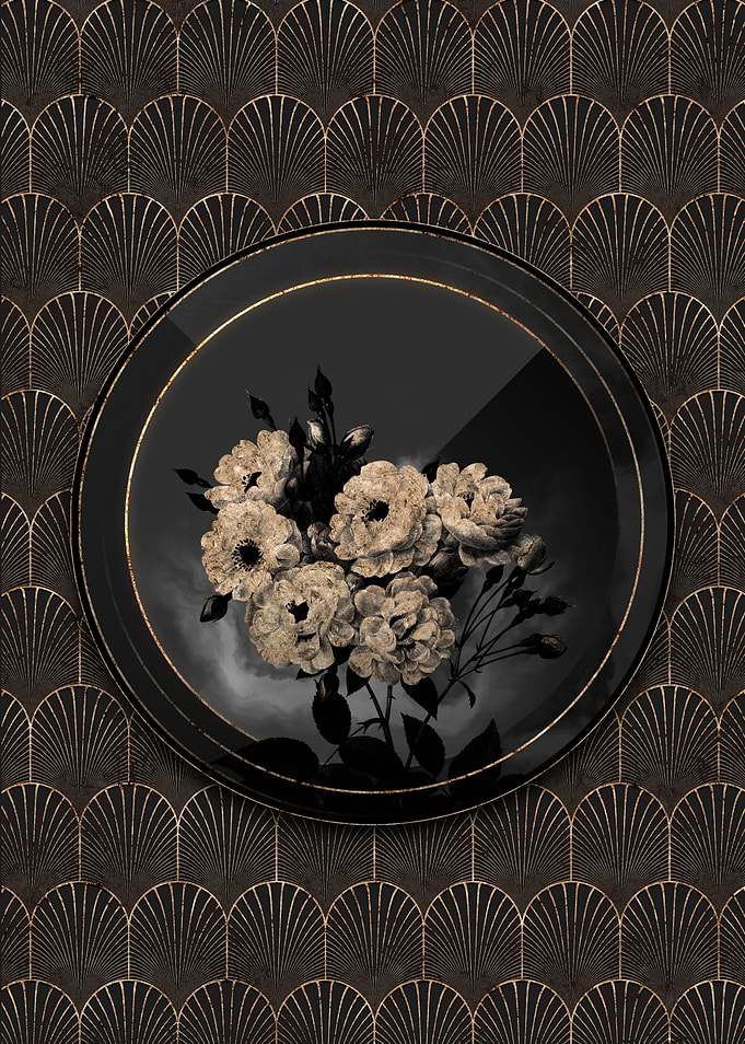 Black and Gold Rose Flower