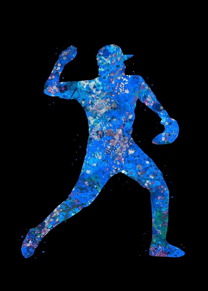Baseball pitcher blue