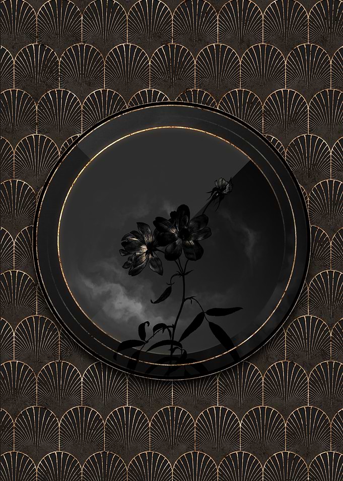 Black and Gold Rose Flower