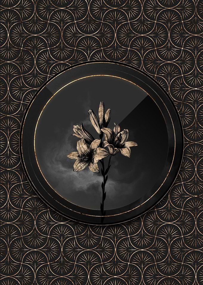 Shadowy Gold Art Deco Lily