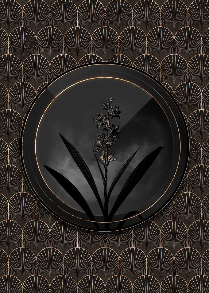Shadowy Black Gold Flower