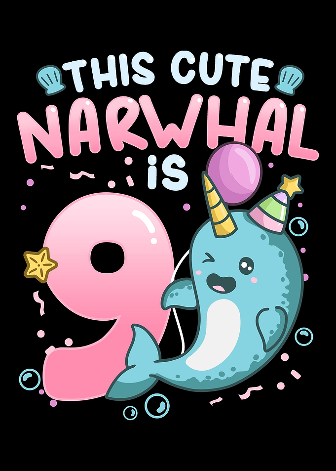 9th Birthday Narwhal Nine